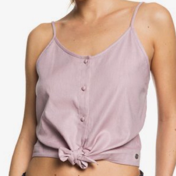 Roxy Become the One Strappy Buttoned Crop Top - Picture 2 of 11